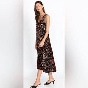 Johnny Was Penelope Maxi/Midi Brown Leopard Print Dress